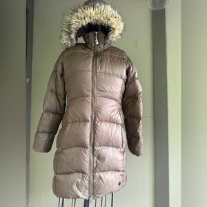 Mountain Hardware down Hooded Parka with detachable hood, zippered pockets
